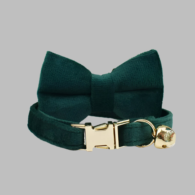 VelvetPaw™ Personalized Cat Collar with Bow & Bell