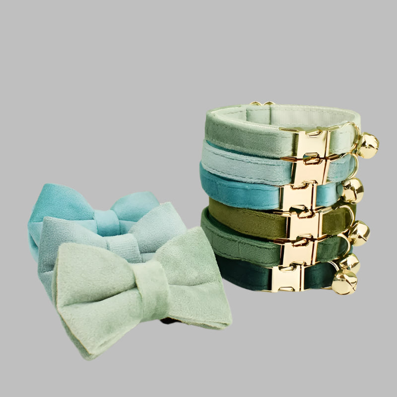 VelvetPaw™ Personalized Cat Collar with Bow & Bell