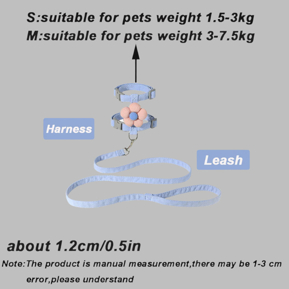 ComfyPaws™ Adjustable Pet Harness & Leash Set (for Cats & Small Dogs)