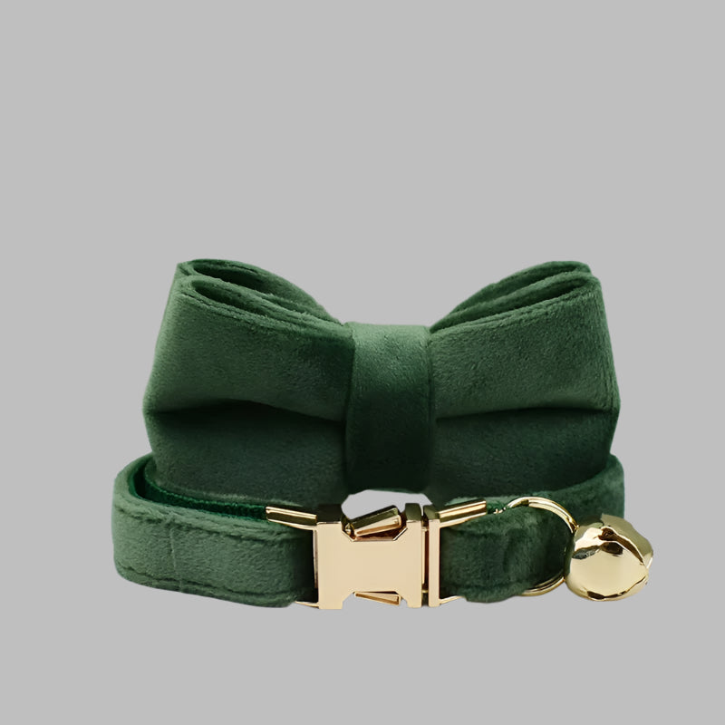 VelvetPaw™ Personalized Cat Collar with Bow & Bell