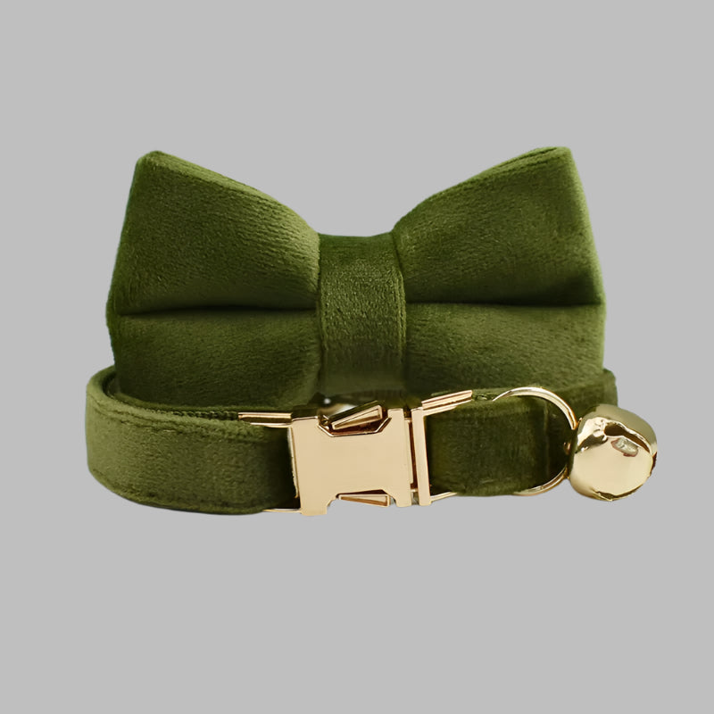 VelvetPaw™ Personalized Cat Collar with Bow & Bell