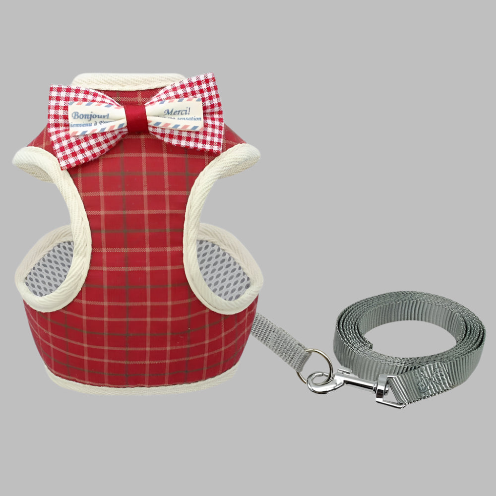 BowPaw™ Adjustable Cat Harness & Leash Set with Bowknot