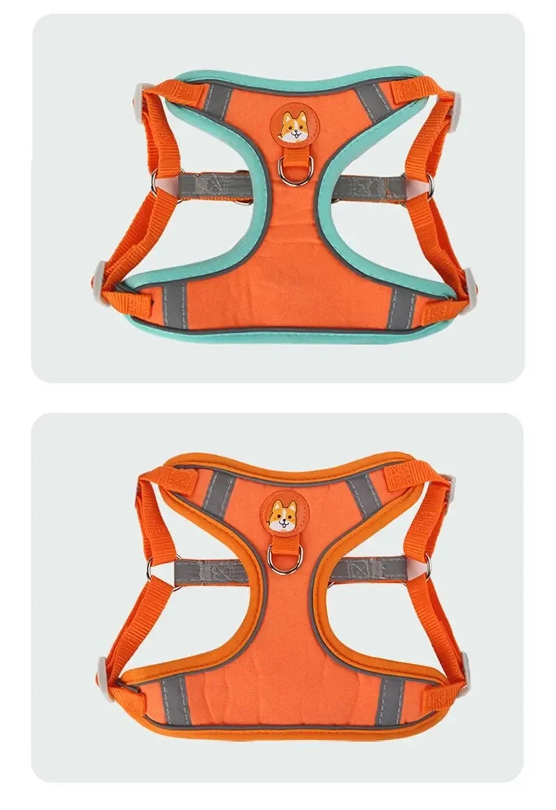 CozyFit™ Soft Suede Pet Harness & Leash Set – Reflective & Lightweight for Small Dogs & Cats