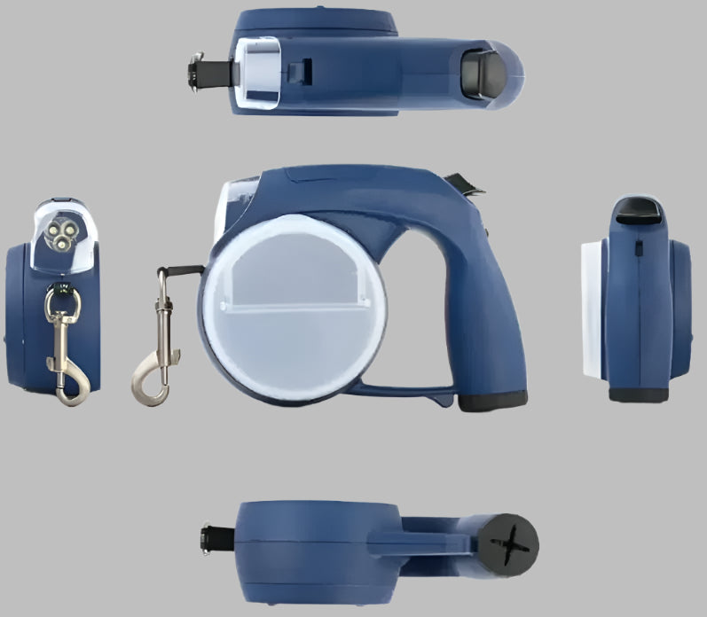NightWalk™ Retractable Dog Leash with Light & Multi-Function Storage
