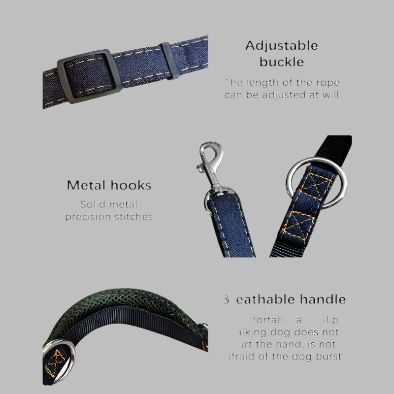 JeanLeash™ Multifunctional Adjustable Dog Leash (Hands-Free & Double Head)