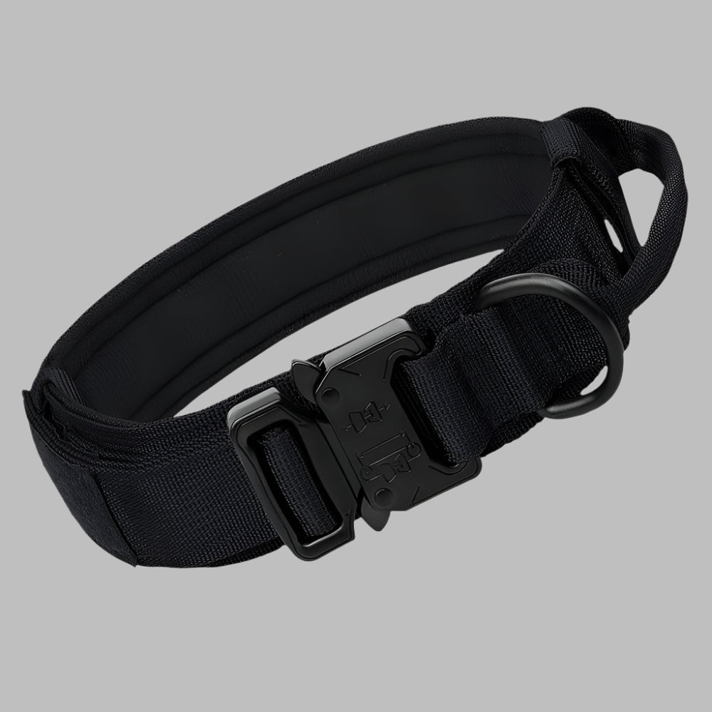 TactiGuard™ Heavy Duty Military Dog Collar with Handle & Patch for Medium & Large Dogs