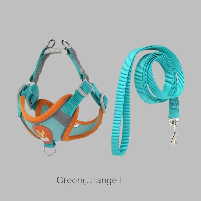 CozyFit™ Soft Suede Pet Harness & Leash Set – Reflective & Lightweight for Small Dogs & Cats