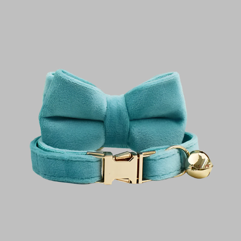 VelvetPaw™ Personalized Cat Collar with Bow & Bell