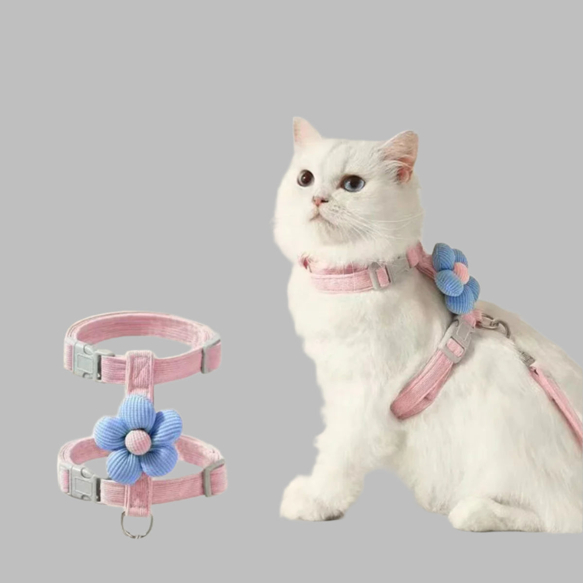 ComfyPaws™ Adjustable Pet Harness & Leash Set (for Cats & Small Dogs)