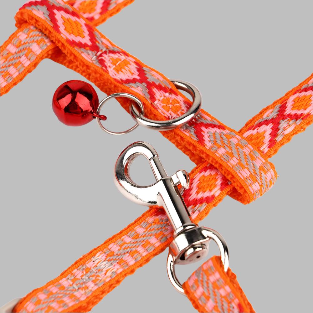 PurrFit™ Adjustable Nylon Cat Harness & Leash Set with Bell