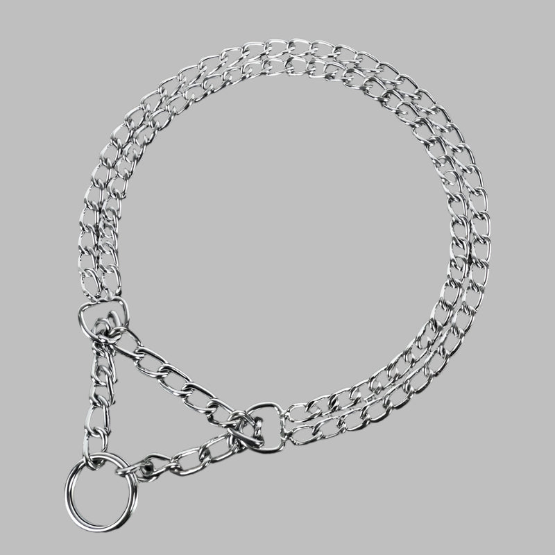 SteelPro™ 2‑Row Adjustable Telescopic Chain Collar with Triple Ring (35–65 cm)