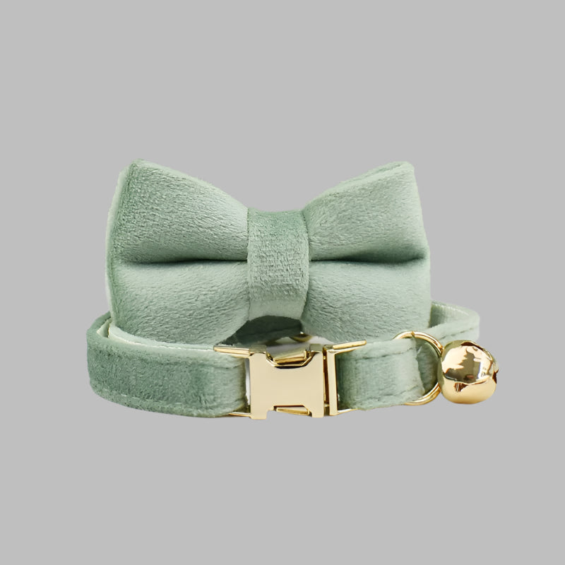 VelvetPaw™ Personalized Cat Collar with Bow & Bell