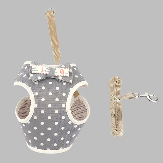 BowPaw™ Adjustable Cat Harness & Leash Set with Bowknot