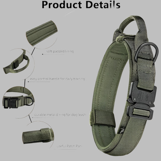 TactiPaw™ Tactical Dog Collar & Leash Set – Durable Adjustable Military Training Gear