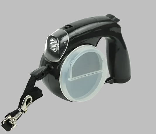 NightWalk™ Retractable Dog Leash with Light & Multi-Function Storage