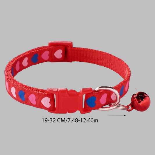 Cat Bell Collar™ – Heart Print Adjustable