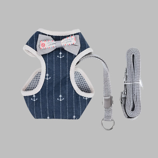 BowPaw™ Adjustable Cat Harness & Leash Set with Bowknot