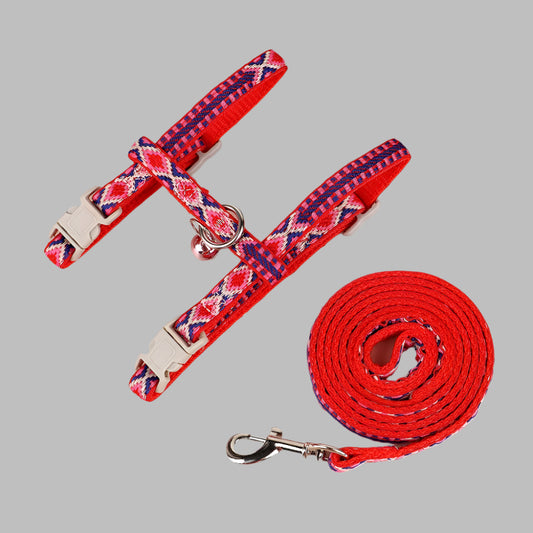 PurrFit™ Adjustable Nylon Cat Harness & Leash Set with Bell