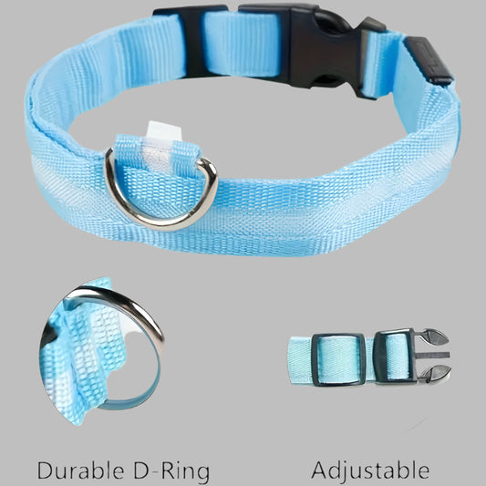 GlowPaw™ LED Safety Dog Leash & Collar – Light-Up Nylon for Night Walks